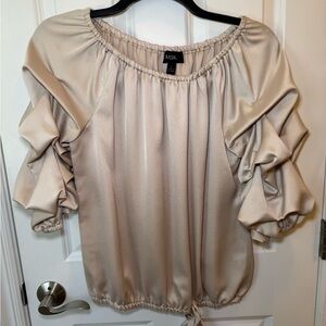 MSK Women's Elegant Cream Blouse with Ruffle Sleeves